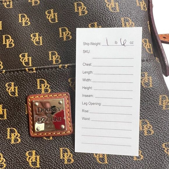 Dooney & Bourke Greta Brown Monogram Crossbody Purse With Adjustable Leather Str - Picture 14 of 14
